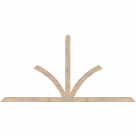 Ekena Millwork Richland Smooth Timber Gable Bracket, Douglas Fir, 96"W x 48"H x 1 1/2"D x 3 1/2"F, 12/12 Pitch GBW096X48X0204RIC00SDF